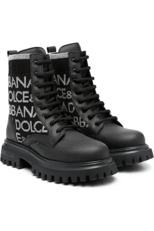 Dolce & Gabbana Logo-lettering leather ankle boots