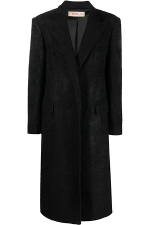 BLANCA Felted single-breasted long coat