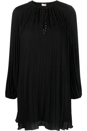 Liu Jo Tie-fastening crepe pleated minidress