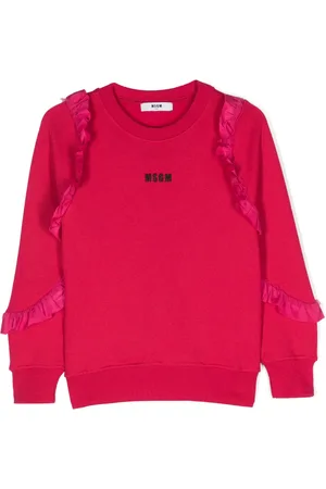 Msgm Logo-embroidered ruffle-detailing sweatshirt