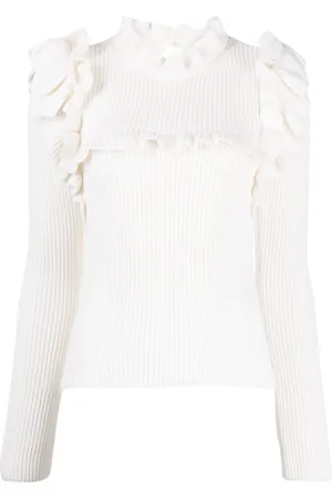 Erdem Ruffle-detail knitted top