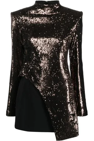 GENNY Sequin-embellished layered minidress