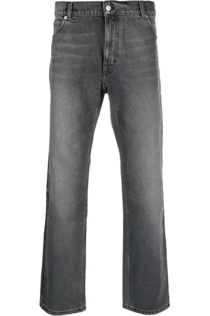 Courrèges Logo-embroidered mid-rise straight-leg jeans