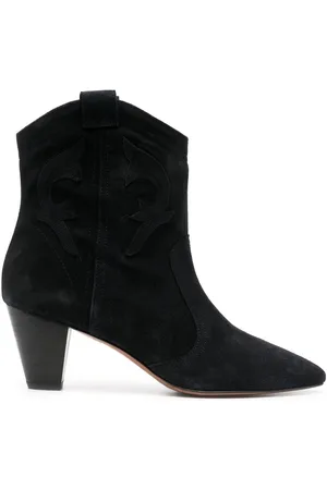 Chambery topstitched suede ankle boots