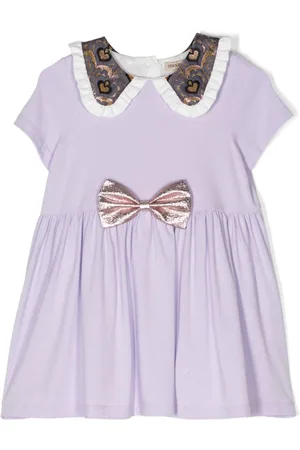 HUCKLEBONES LONDON Bow-detail ruffle-collar dress