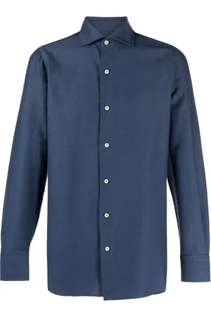 Finamore Long-sleeve cotton-blend shirt