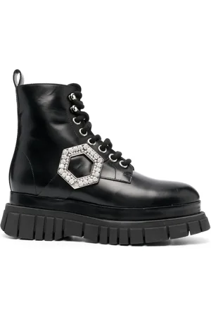 Philipp Plein Crystal hexagon detail ankle boots