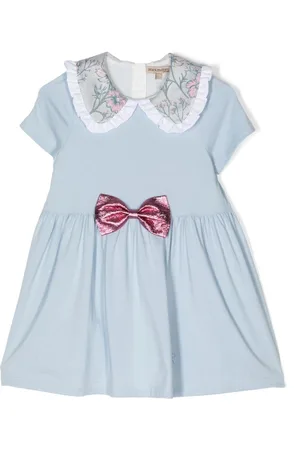 HUCKLEBONES LONDON Bow-detail ruffle-collar dress