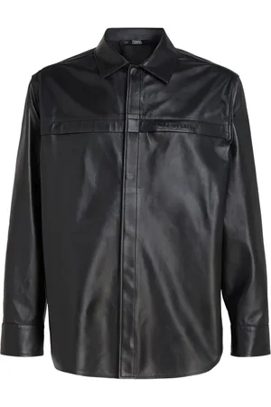 Karl Lagerfeld Leather pocket button-up shirt