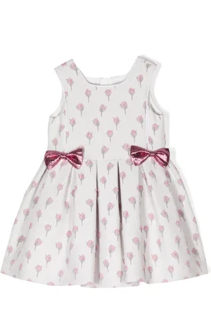 HUCKLEBONES LONDON Rose-print bow-detail dress