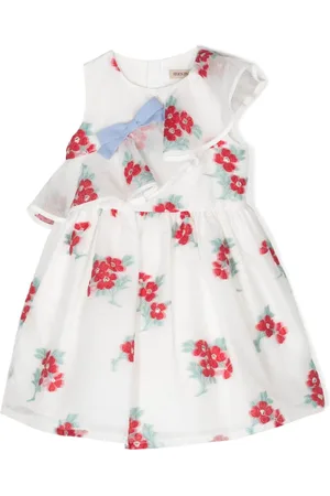 HUCKLEBONES LONDON Floral-embroidered ruffled dress