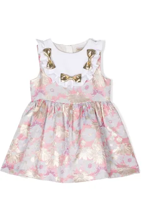 HUCKLEBONES LONDON Patterned floral-print bib-collar dress