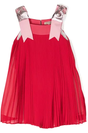 HUCKLEBONES LONDON Chiffon pleated trapeze dress