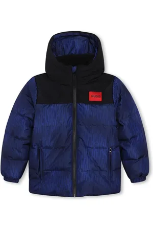 BOSS Kidswear logo-embroidered zipped jacket - Blue