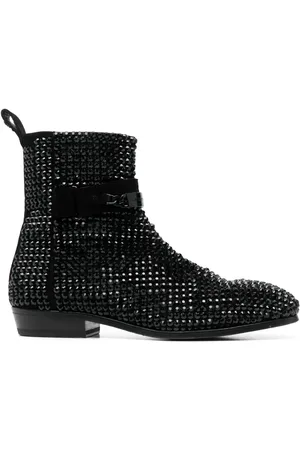 Philipp Plein Crystal-embellished suede boots
