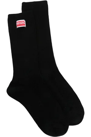 Kenzo Logo-patch ribbed-knit socks