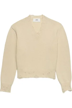 Ami Ripped V-neck jumper