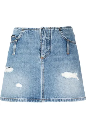 Dolce & Gabbana Distressed-effect denim miniskirt