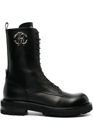 Roberto Cavalli Logo-plaque leather boots