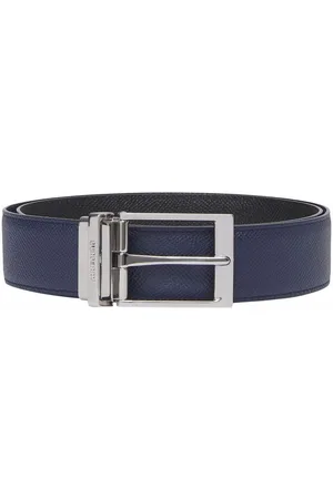 Burberry reversible leather belt 34 black leather TB buckle