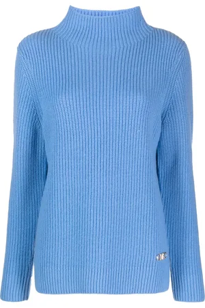 Michael Kors Logo-plaque ribbed-knit jumper