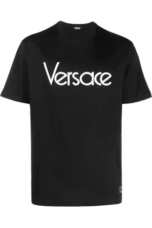 VERSACE Logo-embroidered cotton T-shirt