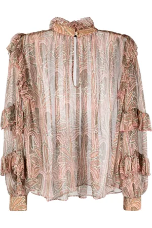 Etro Ruffled paisley-print silk blouse