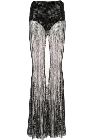 GIUSEPPE DI MORABITO Fishnet palazzo trousers