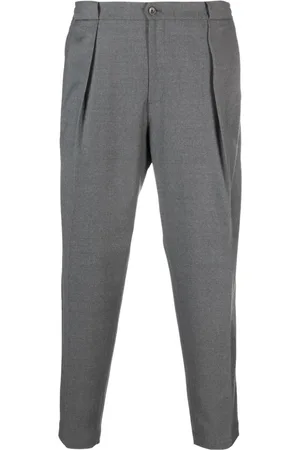 BRIGLIA Pressed-crease tapered-leg trousers
