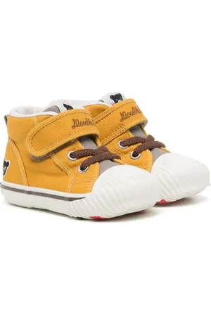 Miki House Embroidered-logo touch-strap sneakers