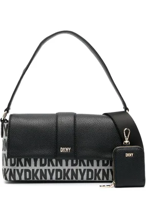 DKNY Carol Logo-print Woven Tote Bag in Black