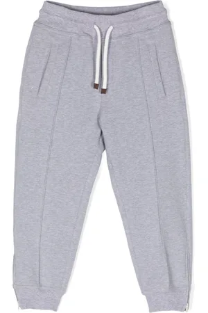 Brunello Cucinelli Mélange-effect cotton tracksuit bottoms