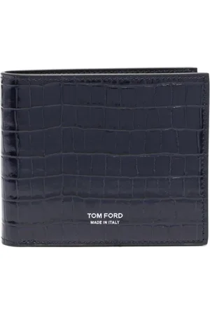 Tom Ford Crocodile-Embossed Patent Leather Wallet - Blue