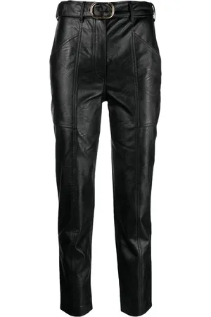 Twin-Set Belted faux-leather trousers