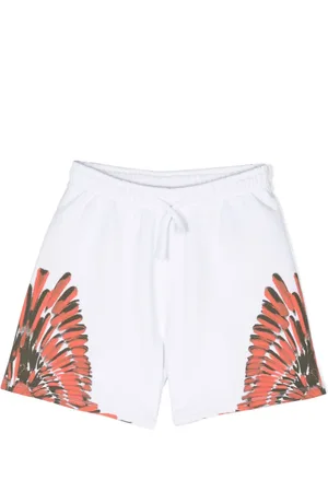 MARCELO BURLON Wings-print cotton track shorts