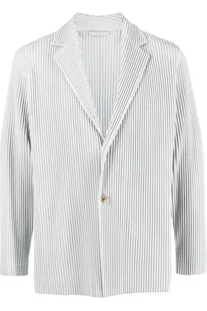 Issey Miyake Micro-pleated single-breasted blazer