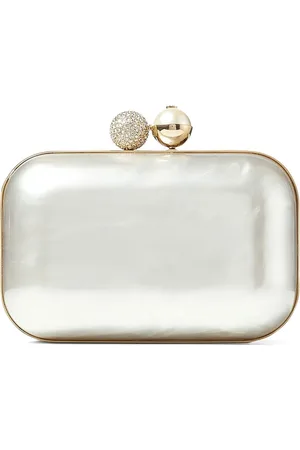 Jimmy Choo Cloud crystal-embellished metallic clutch bag