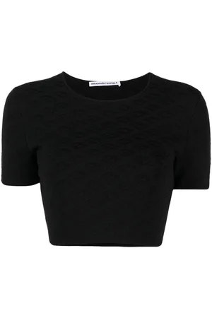 Alexander Wang Logo-jacquard cropped T-shirt