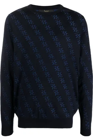 BILLIONAIRE Monogram-jacquard knitted jumper