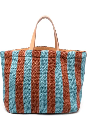 La DoubleJ Riviera striped raffia tote bag