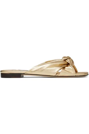 Jimmy Choo Avenue knotted metallic leather sandals