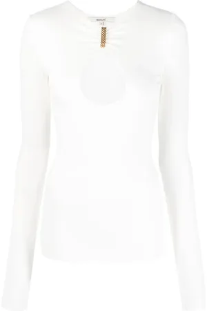 MANURI Cut-out detail long-sleeve top