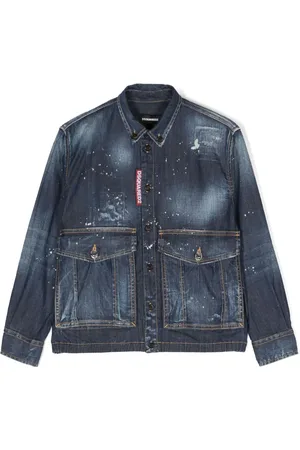 Dsquared2 Paint-splatter denim shirt