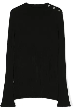 VERSACE Ribbed-knit side-button jumper