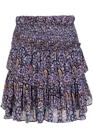 Marant Etoile Floral-print tiered skirt