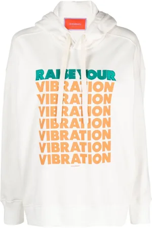 La DoubleJ Discman slogan-print cotton hoodie