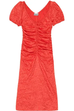 Ganni Ruched midi dress