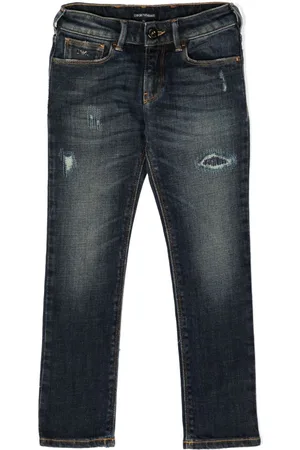 Emporio Armani Distressed straight-leg jeans
