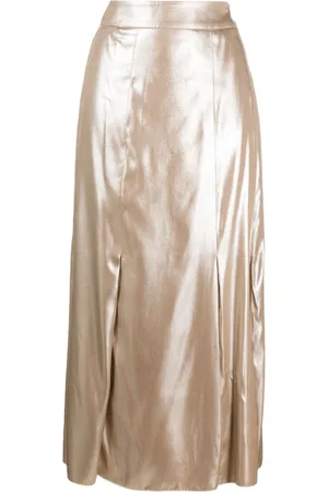 PESERICO SIGN Laminated-twill midi skirt