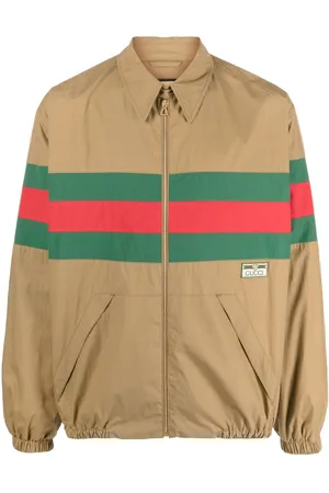 Gucci Web-stripe zip-up shirt jacket